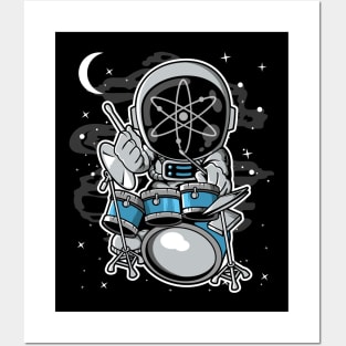 Astronaut Drummer Cosmos ATOM Coin To The Moon Crypto Token Cryptocurrency Blockchain Wallet Birthday Gift For Men Women Kids Posters and Art